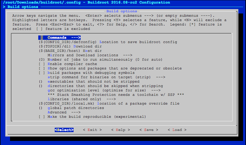 buildroot-Build options