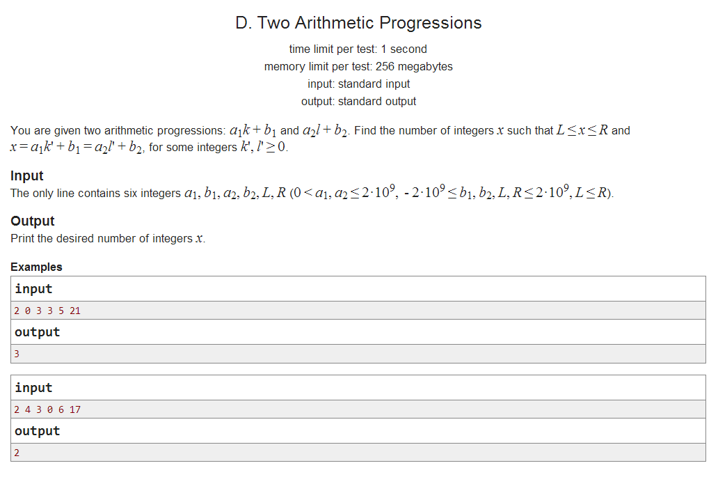 D. Two Arithmetic Progressions