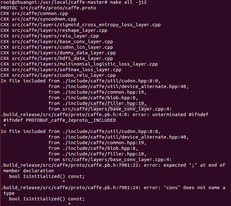 
			
				编译caffe出现错误：make: *** [.build_release/src/caffe/common.o] Error 1			