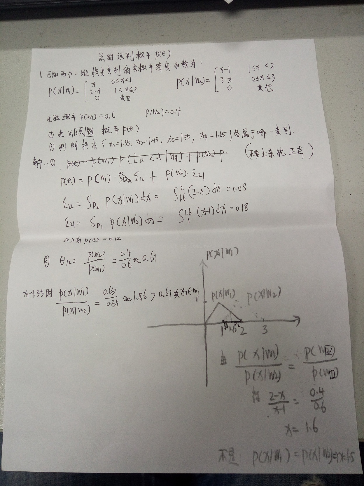 模式识别之统计判决