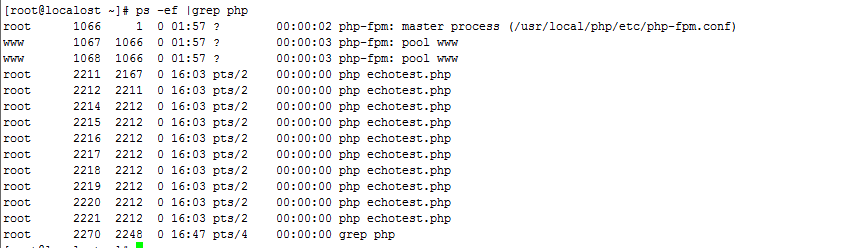 查看php相关进程