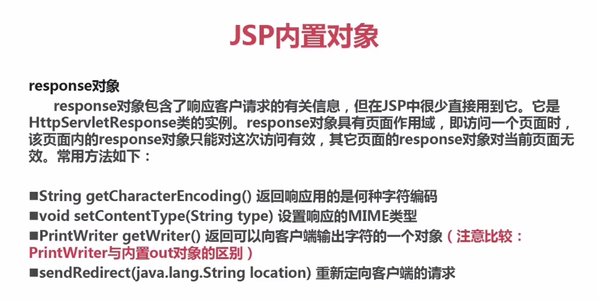 jsp内置对象之response对象