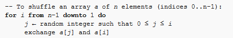 Fisher-Yates shuffle