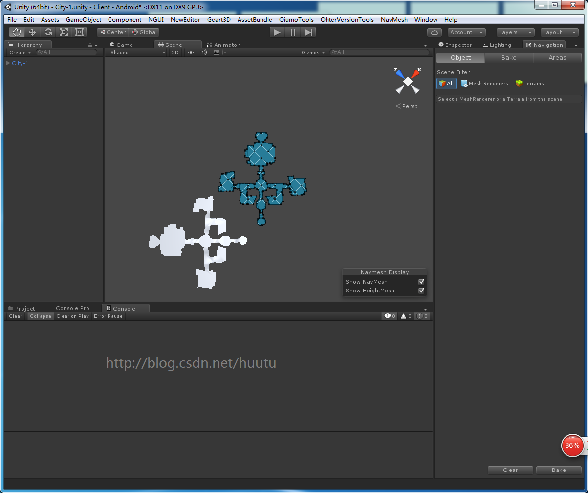 Unity 导出NavMesh (可行走区域判定) 数据给服务器使用