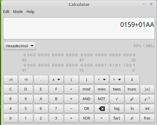 Linux Mint （应用软件：Calculator）