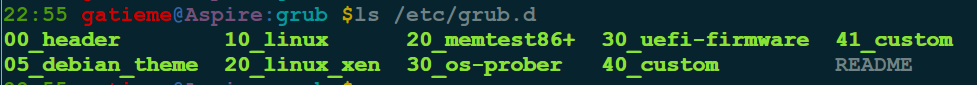 ls /etc/grub.d