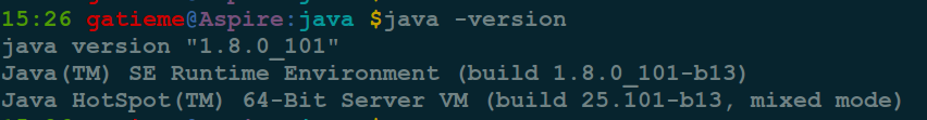 java -version