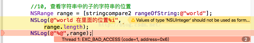 [已解决]iOS thread exc bad access code = 1 address = 0x6