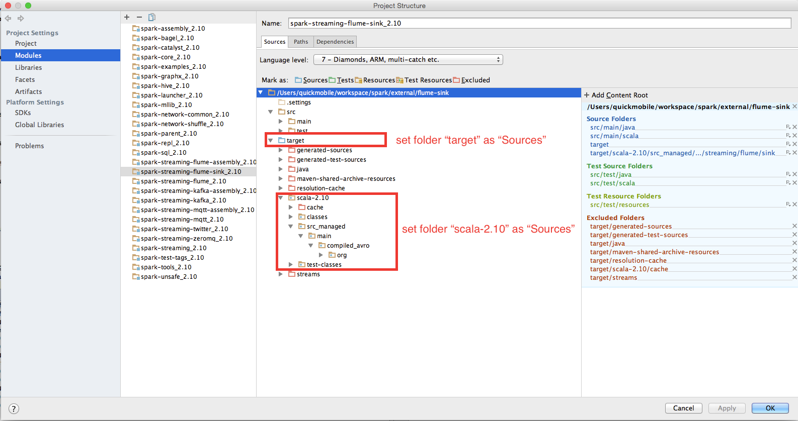 Сеть spark. Code Spark. Target and source java