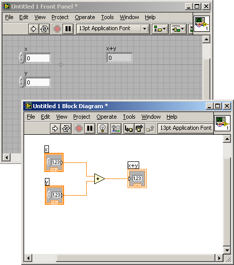 LabVIEW的前端后端面板