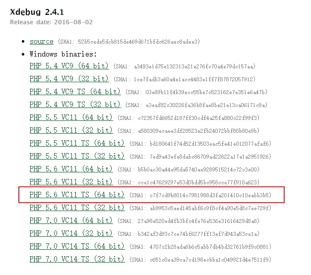 PHP 5.6 VC11 TS (64 bit) 