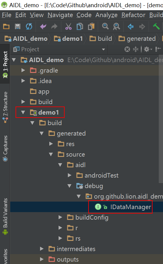 Android Studio aidl 自动生成类