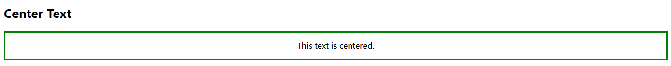 Center Align Text