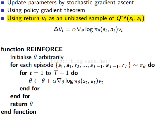 Monto-Carlo policy gradient