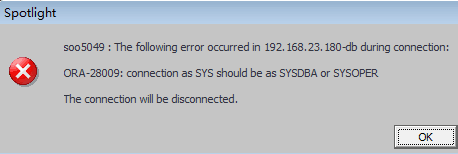 ORA-28009 connection as SYS should be as SYSDBA or SYSOPER 错误.png