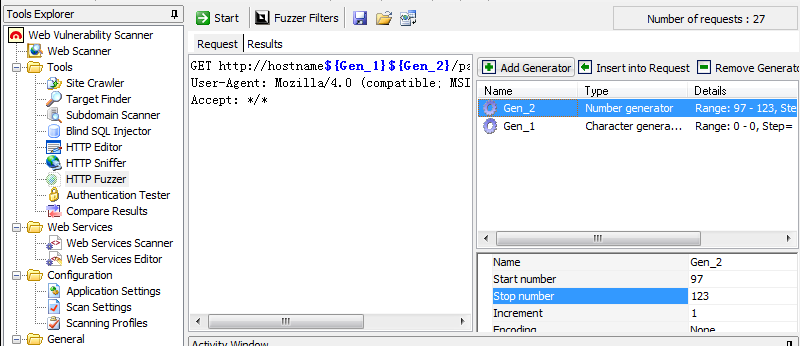 HTTP Fuzzer 页面