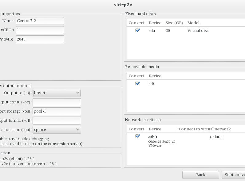 Centos7下通过virt-p2v虚拟化Centos7服务器