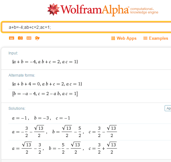WolframAlpha 的使用