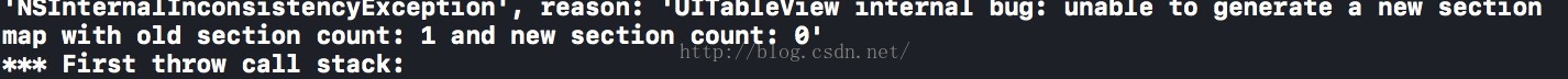 ios 解决bug---UITableView删除到最后一个unable to generate a new section map with old section count: 1 and new