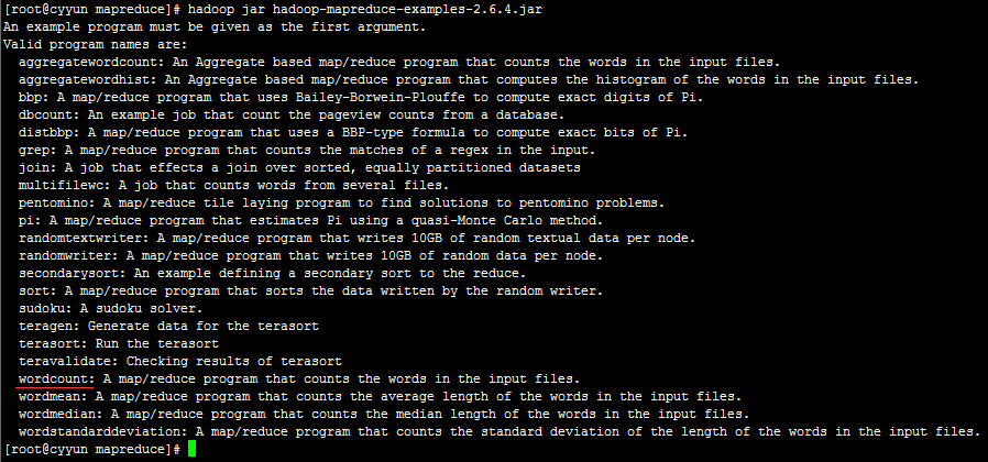 找到wordcount命令