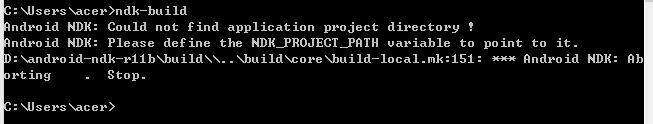 输入ndk-build命令-安装成功