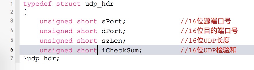 UDP首部定义