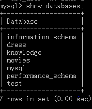 show databases; 