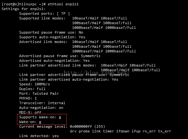 Linux wake on lan