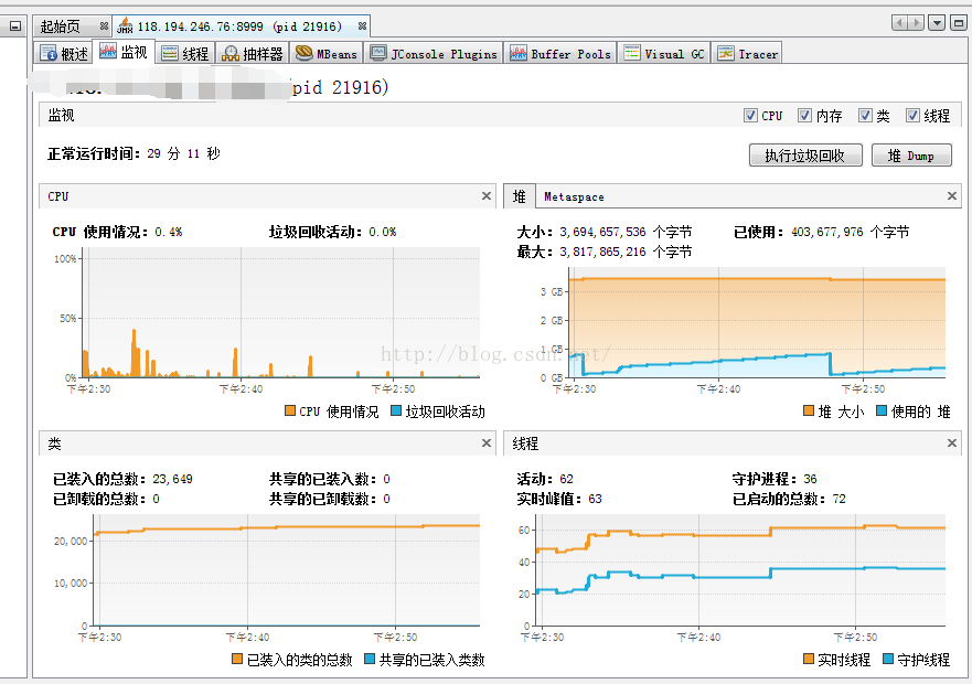 jvisualvm监控远程服务器linux的tomcat