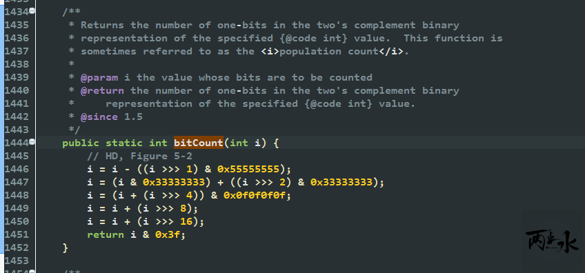 Jdk中Integer的bitCount源码
