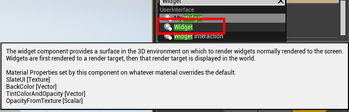 添加WidgetComponent