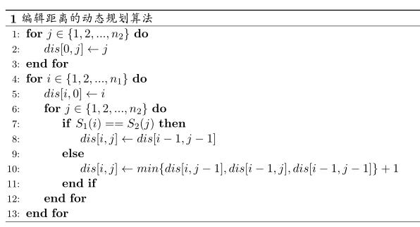 編輯距離的動態規劃演算法