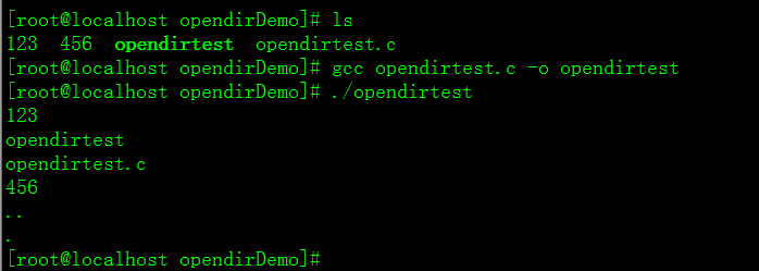 Linux chmod opendir readdir closedir