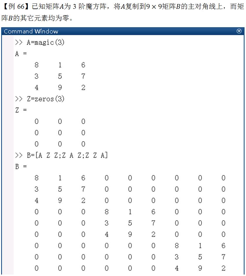 Matlab与线性代数 -- 矩阵的水平连接和垂直连接