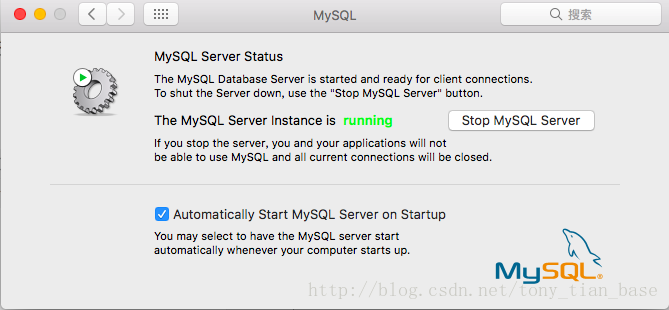 点击Start MySQL Server即可连接MySQL服务器