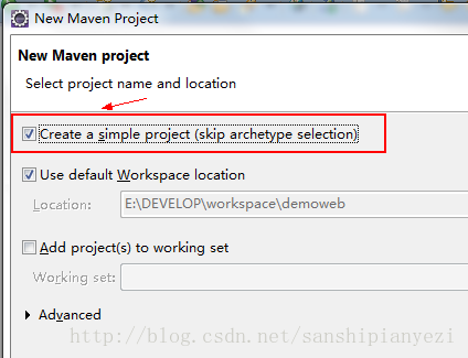 图4：Select project name and location