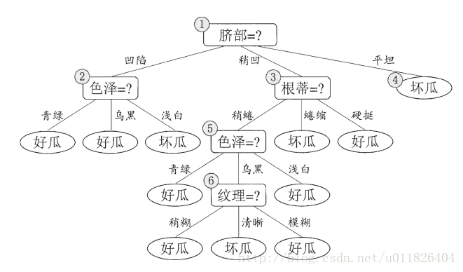 不剪枝处理的决策树