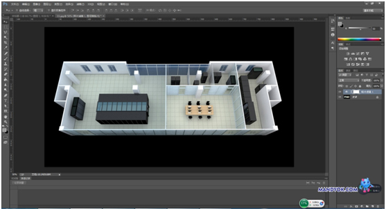如何完成一张机房3d效果图