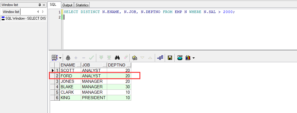 PLSQL 基础教程 三 查询(SELECT)