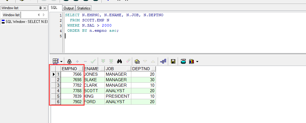 PLSQL 基础教程 三 查询(SELECT)