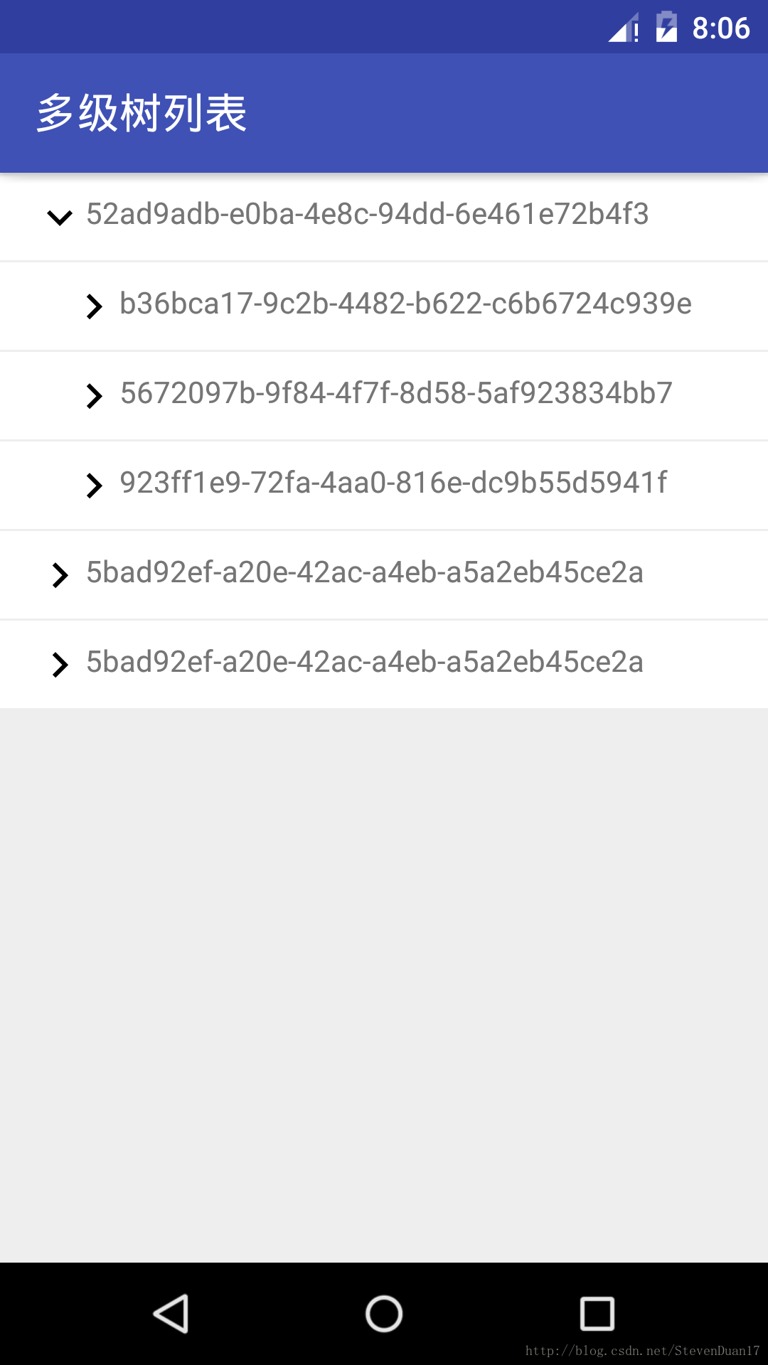 
			
				Android多级树形结构列表(理论上可以无限级)			