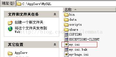 MySQL配置檔案my.ini