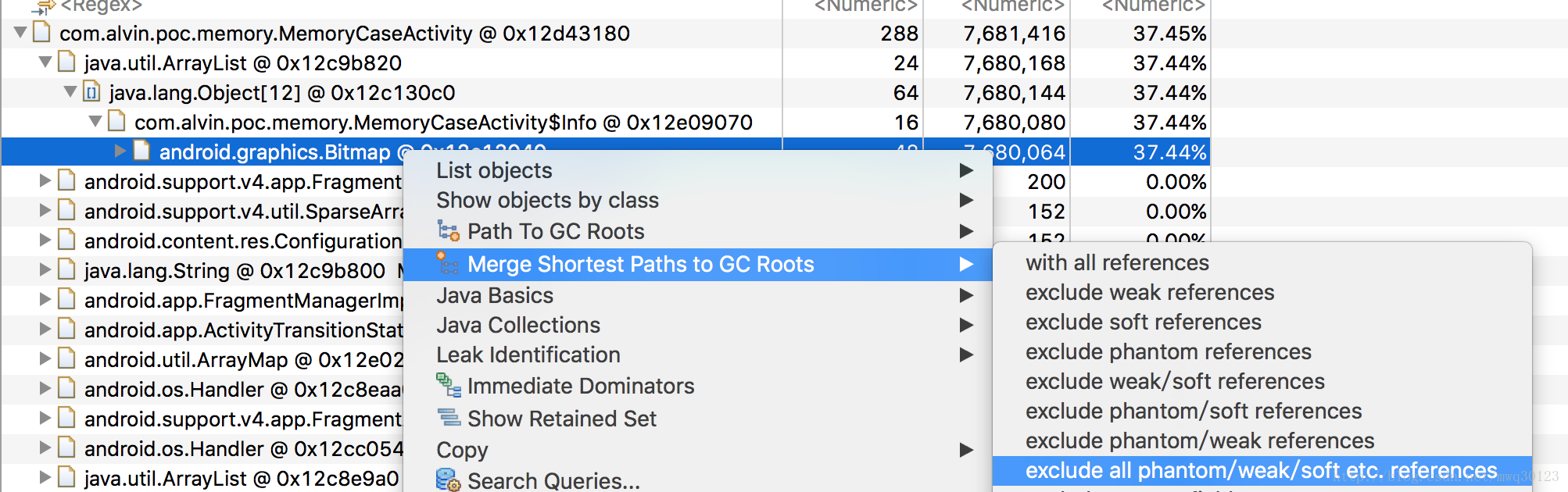 Merge Shortest Paths to GC Roots