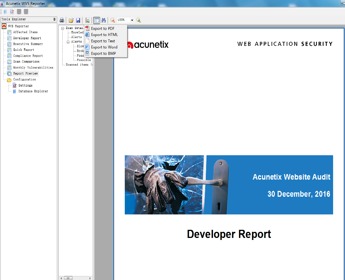 Acunetix Web Vulnerability Scanner使用和生成报告的方法