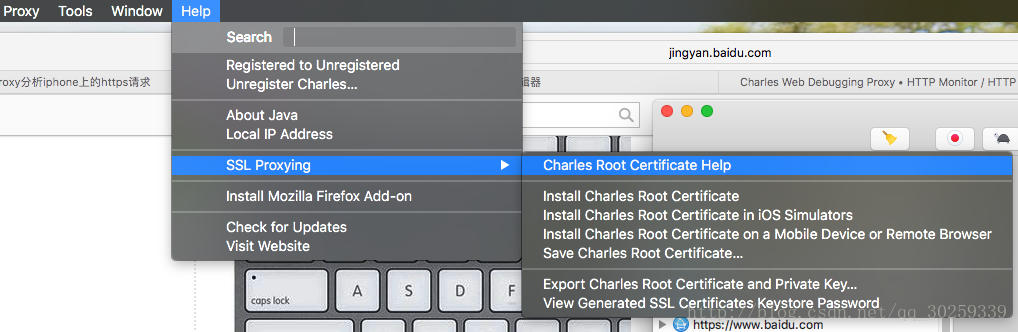 点击 install Charles root certificate