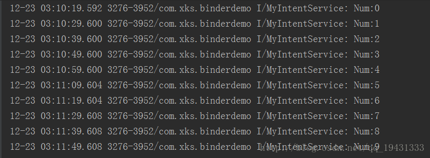 IntentService日志信息