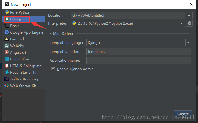PyCharm新建Django项目