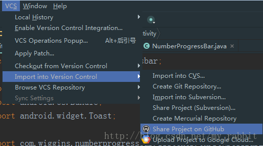 Share Project on GitHub