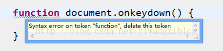 错误提示：Syntax error on token "function", delete this token