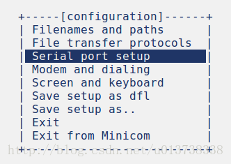 minicom -s